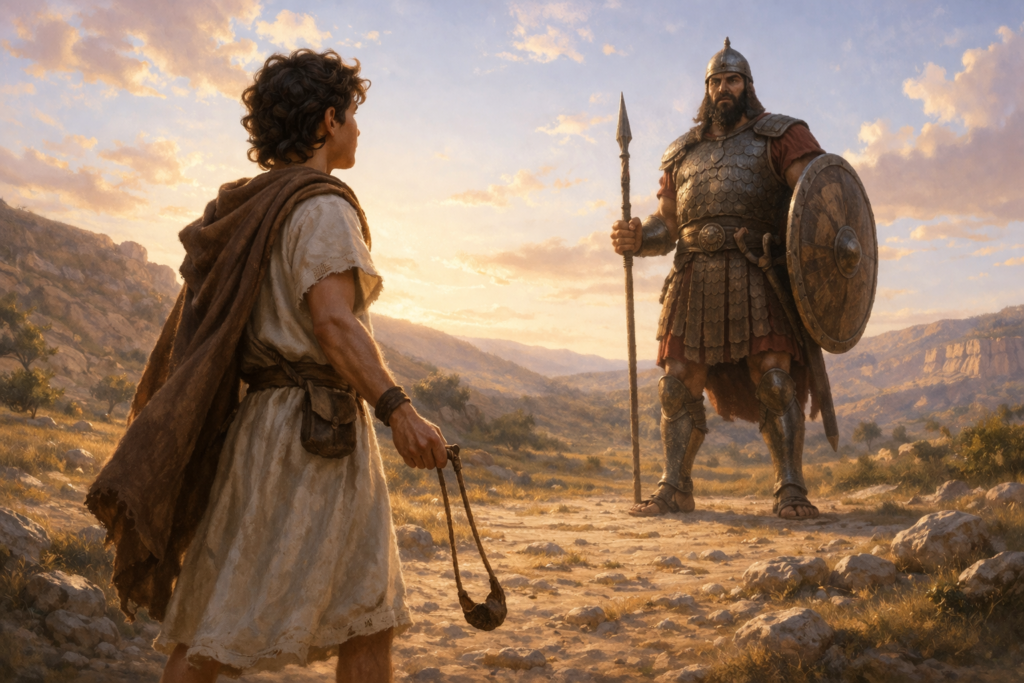 1 Samuel para crianças: Davi é escolhido por Deus e vence Golias (16–17)